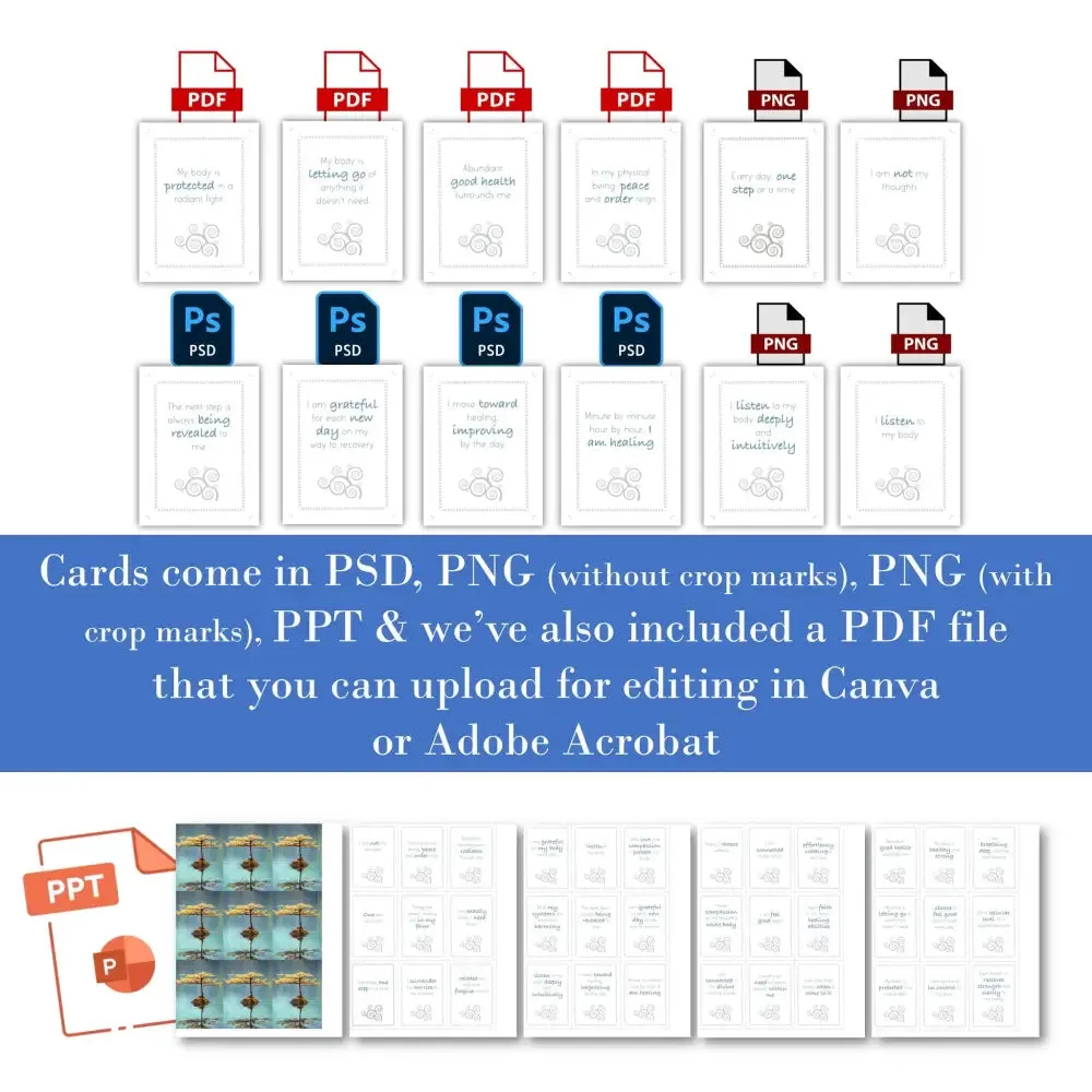 36-Card Healing Mantras - PLR Card Deck