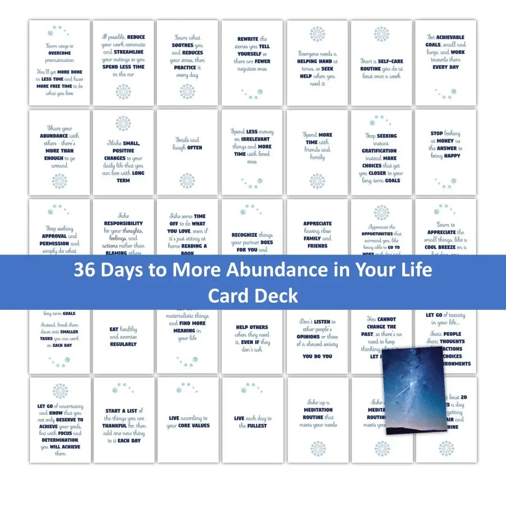 36-Card More Abundance in Your Life - Card Deck PLR