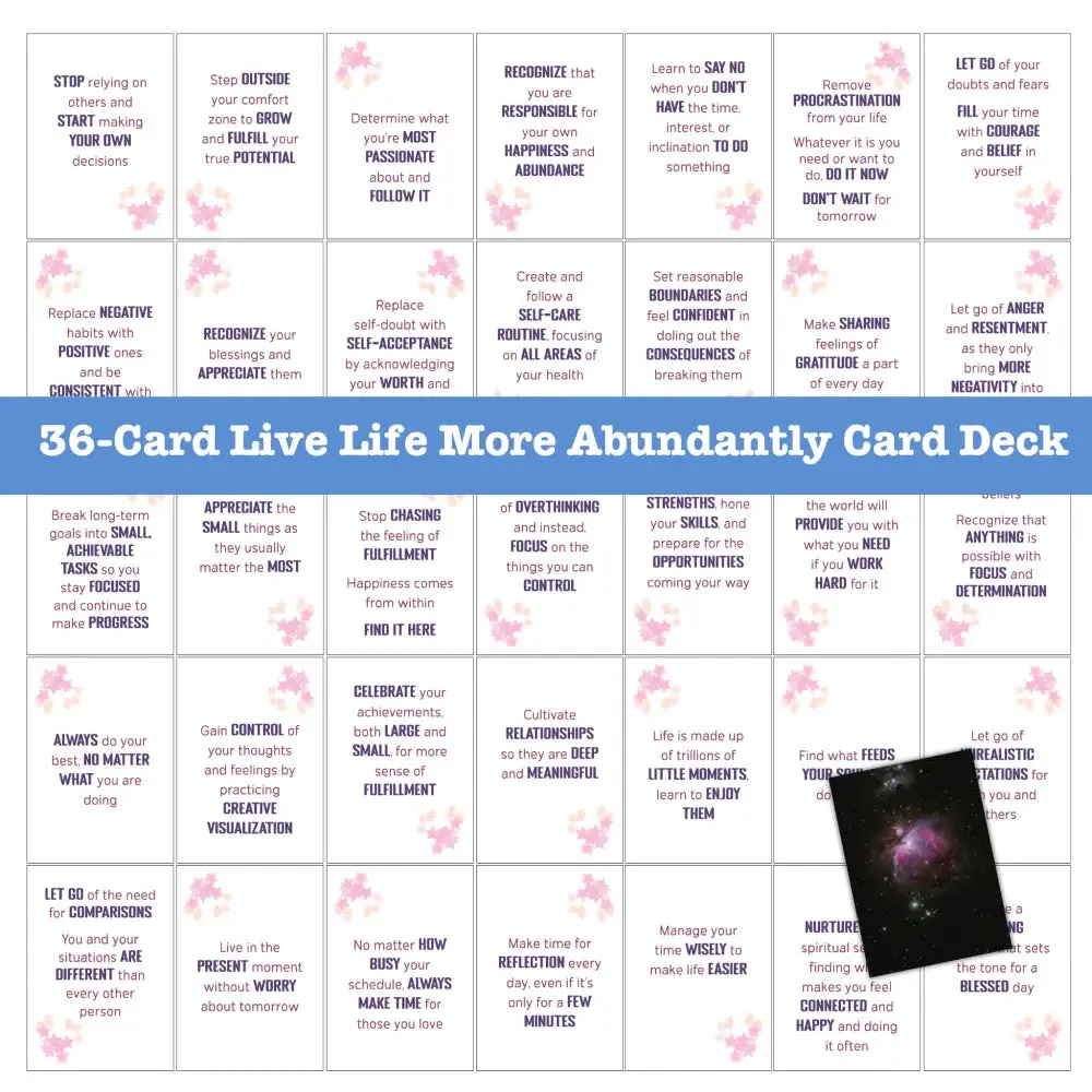 36 Days to Living More Abundantly - Card Deck PLR