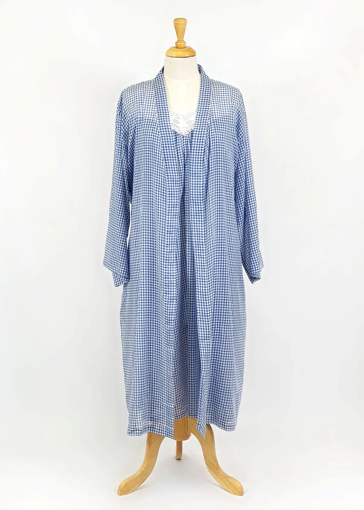 Arabella Dressing Gown Blue Gingham