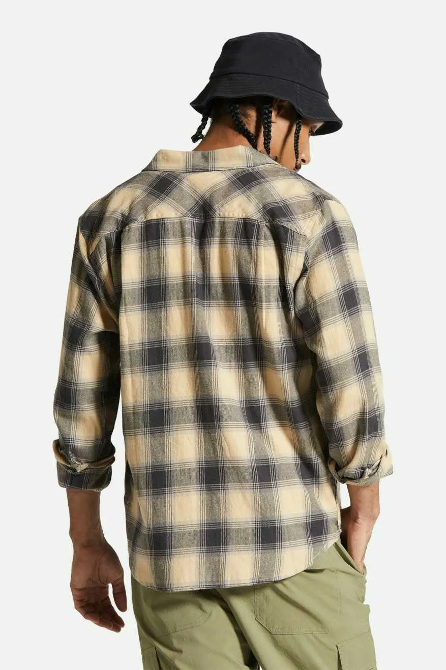 Brixton Bowery LW Ultra Flannel - Oat Milk/Cinder Grey