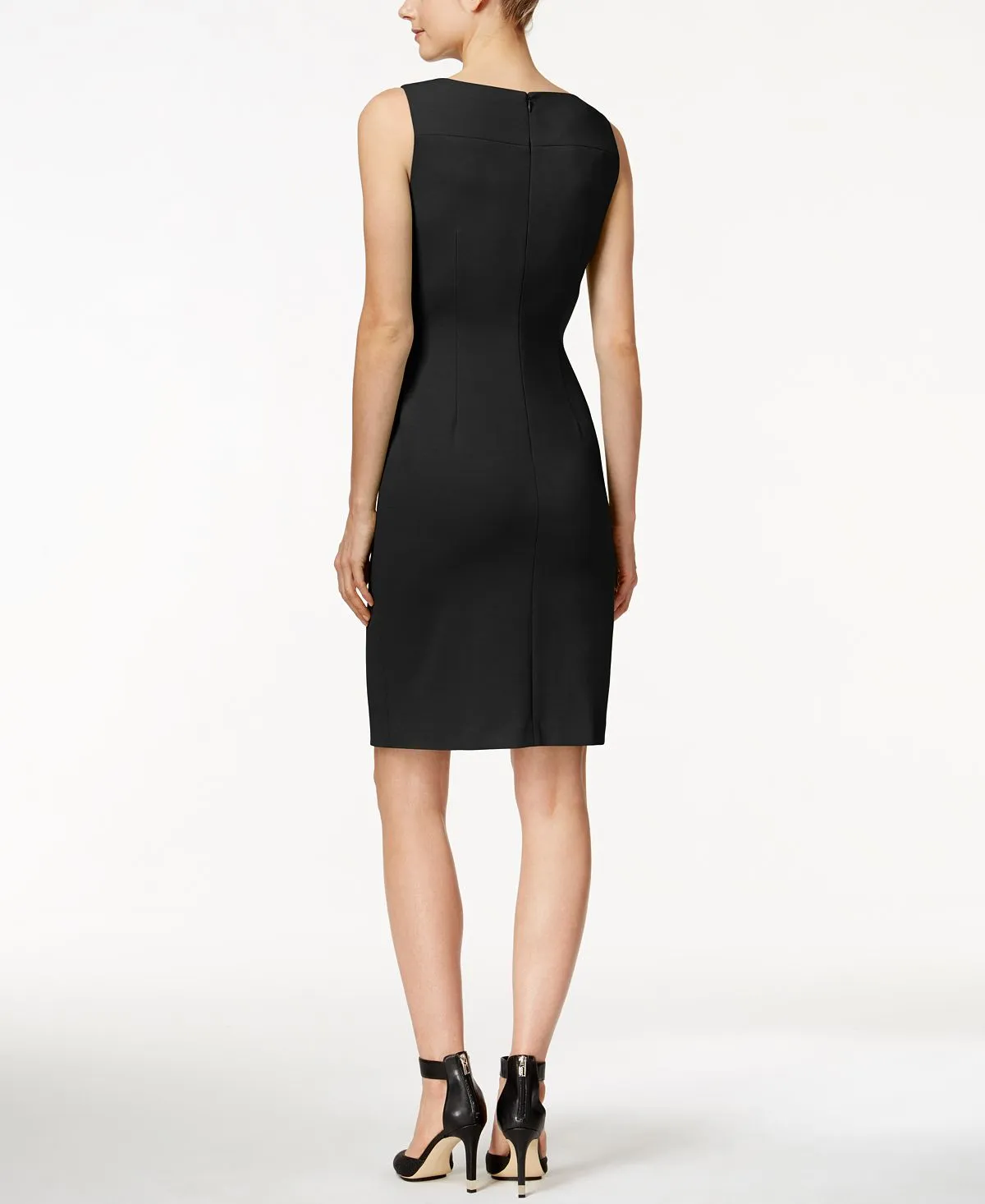 Calvin Klein Petite Starburst Sleeveless Sheath Dress, Black