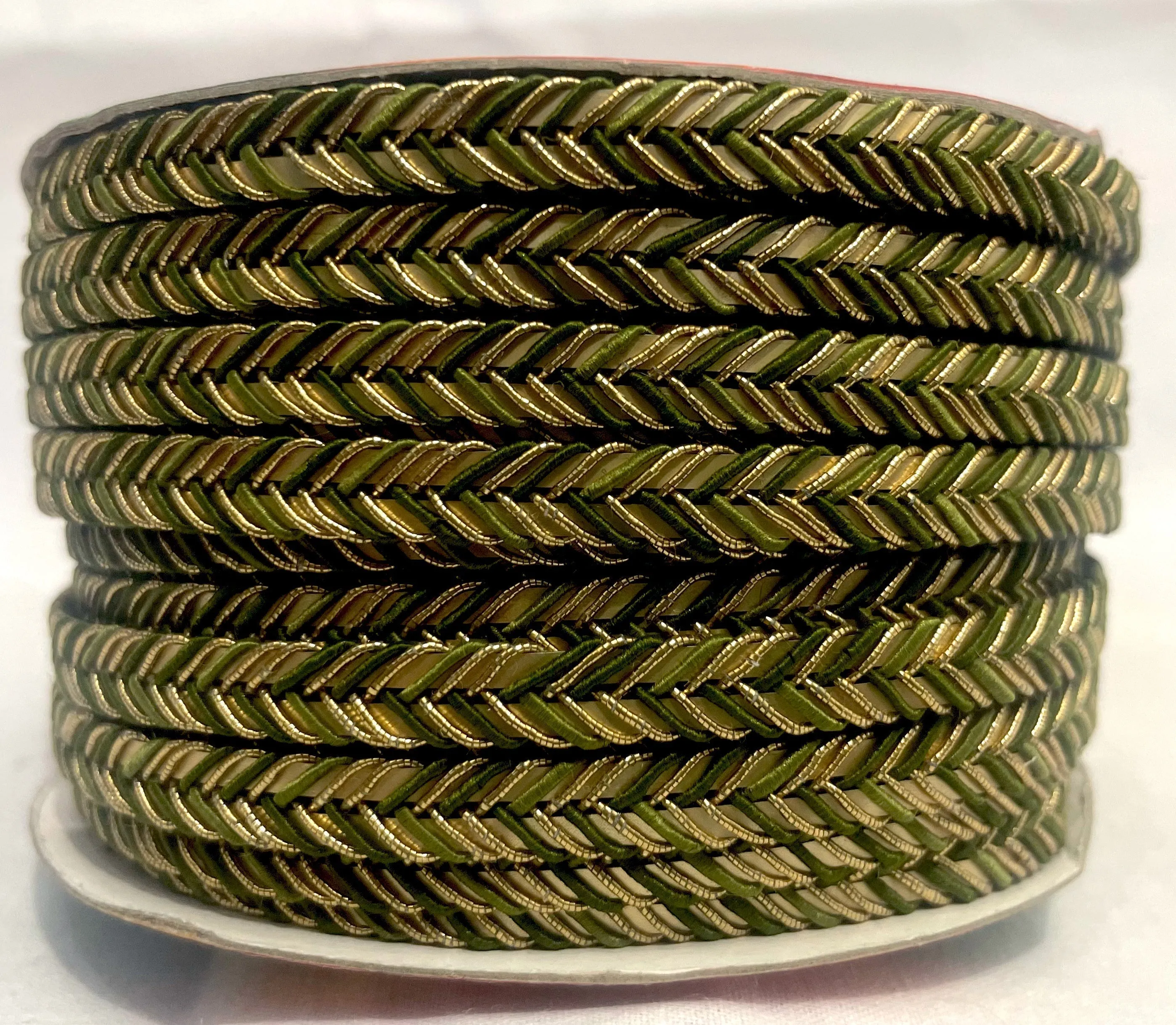 Golden Braid Border, Beige And Golden,  Laces for Dress, Home Décor, Shoe, Bags, Hats, DIY, Handmade, 0.2 inch Broad