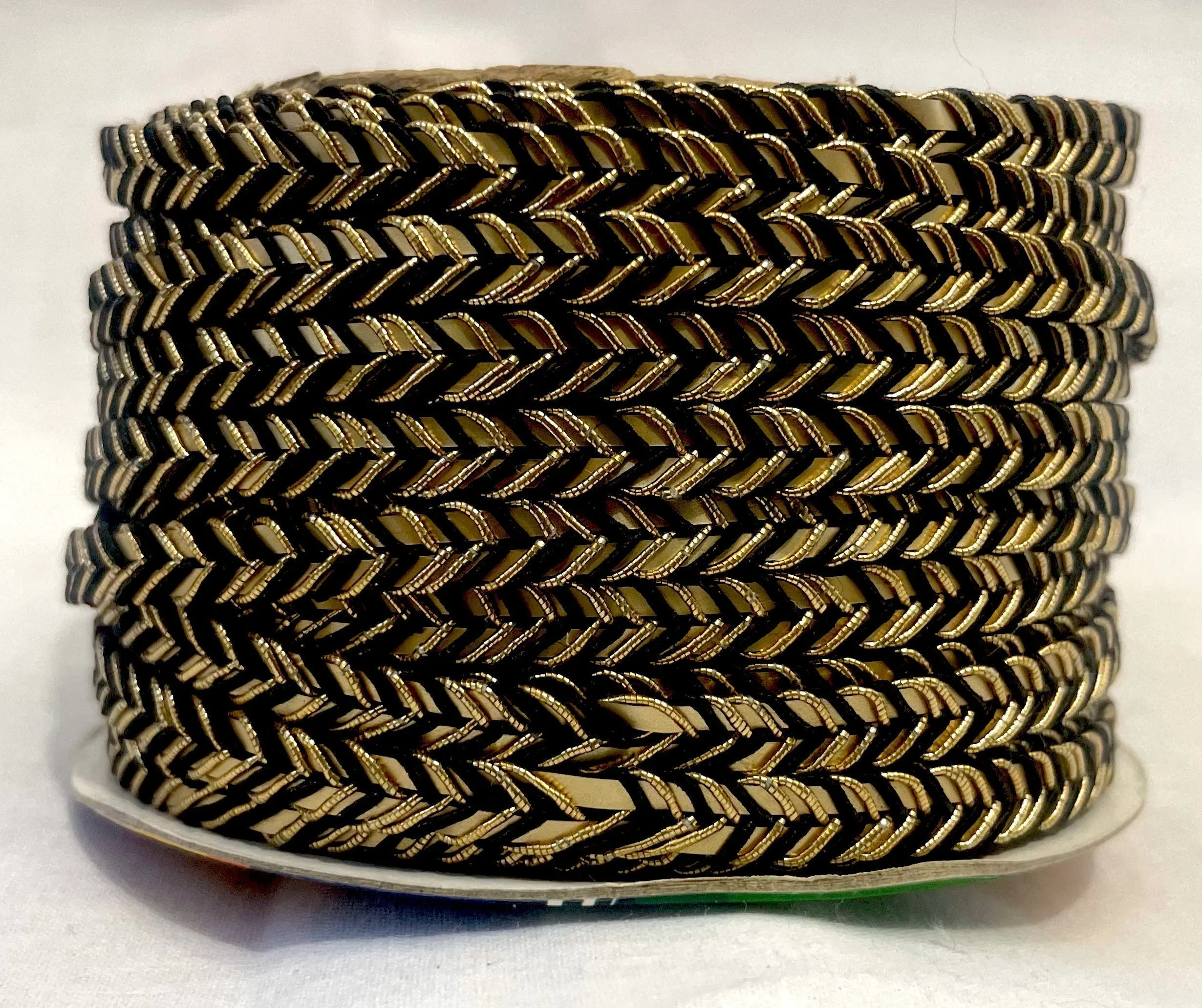 Golden Braid Border, Beige And Golden,  Laces for Dress, Home Décor, Shoe, Bags, Hats, DIY, Handmade, 0.2 inch Broad