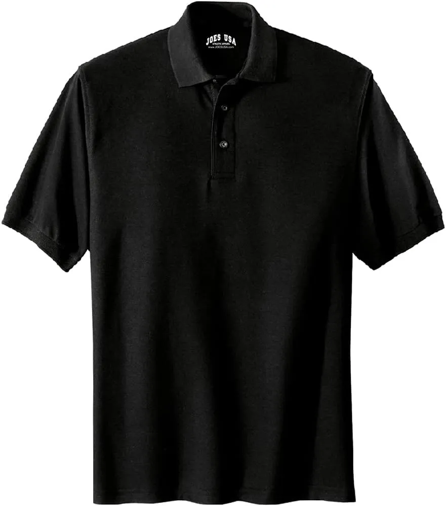 Joe's USA Mens Heavyweight Cotton Pique Polos in Regular, Big and Tall