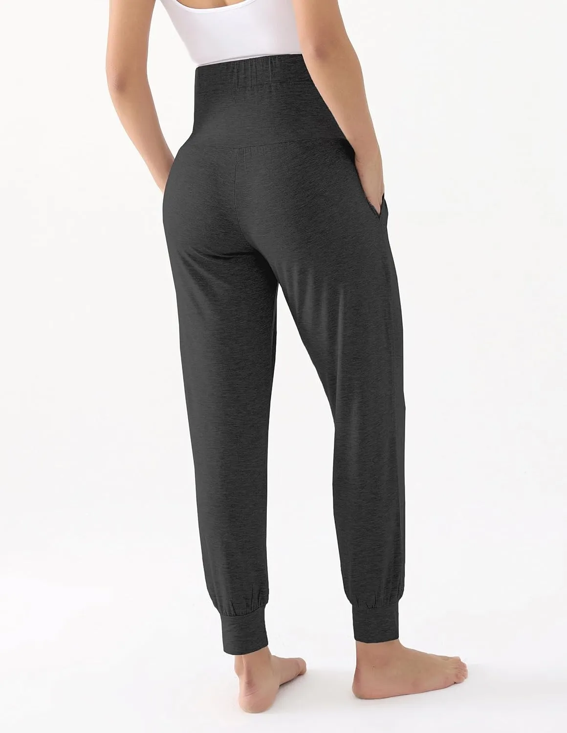 Maternity Joggers for Women Loose Comfy Strechy Pregnancy Sweatpants Postpartum Lounge Pants with Pockets