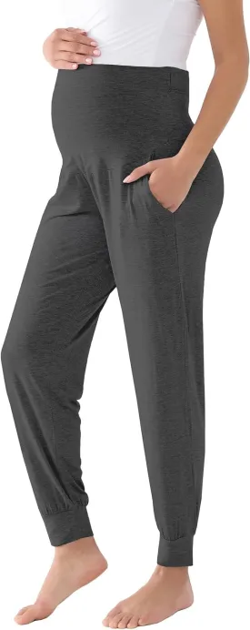 Maternity Joggers for Women Loose Comfy Strechy Pregnancy Sweatpants Postpartum Lounge Pants with Pockets
