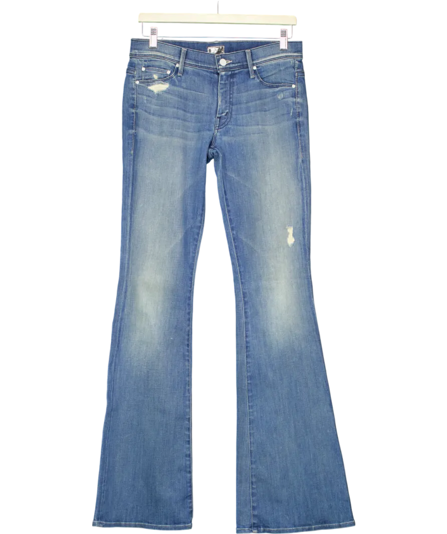 Mother Blue The Super Cruiser Flared-leg Mid-rise Cotton-blend Jeans W28