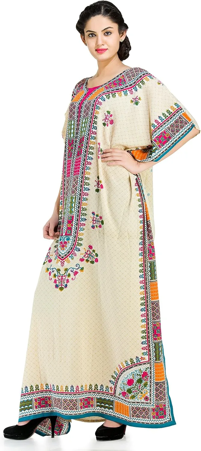 Plus Size Kaftan Dress Tunic Long Maxi Kimono Caftan Gown Nightdress Beach Party Casual Dress