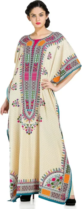 Plus Size Kaftan Dress Tunic Long Maxi Kimono Caftan Gown Nightdress Beach Party Casual Dress
