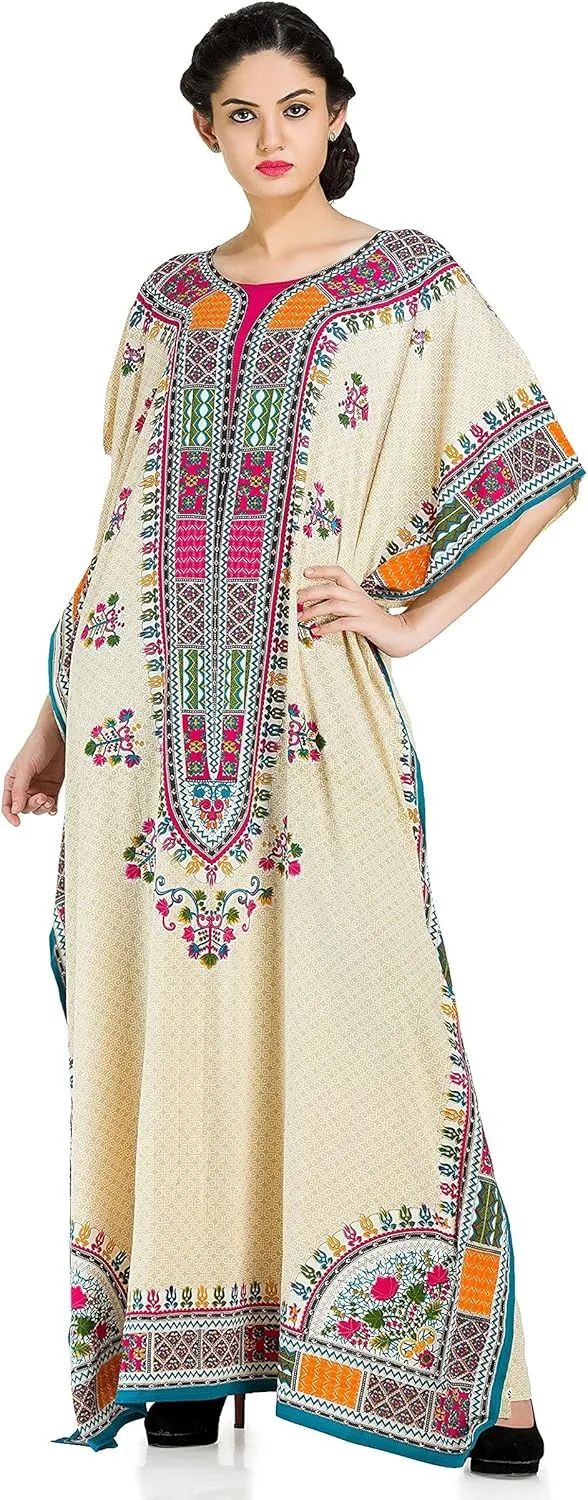 Plus Size Kaftan Dress Tunic Long Maxi Kimono Caftan Gown Nightdress Beach Party Casual Dress