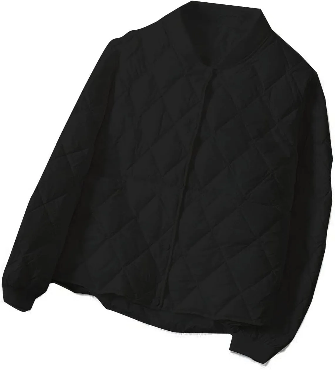 Quilted Jackets for Women Lightweight Bomber Puffer Jacket Oversized Button Down Cropped Coat Casual Fall Winter Tops