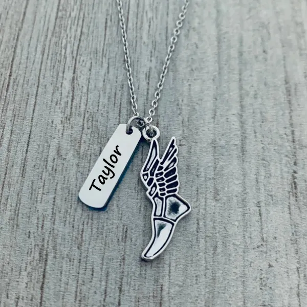 Track and Field Engraved Necklace