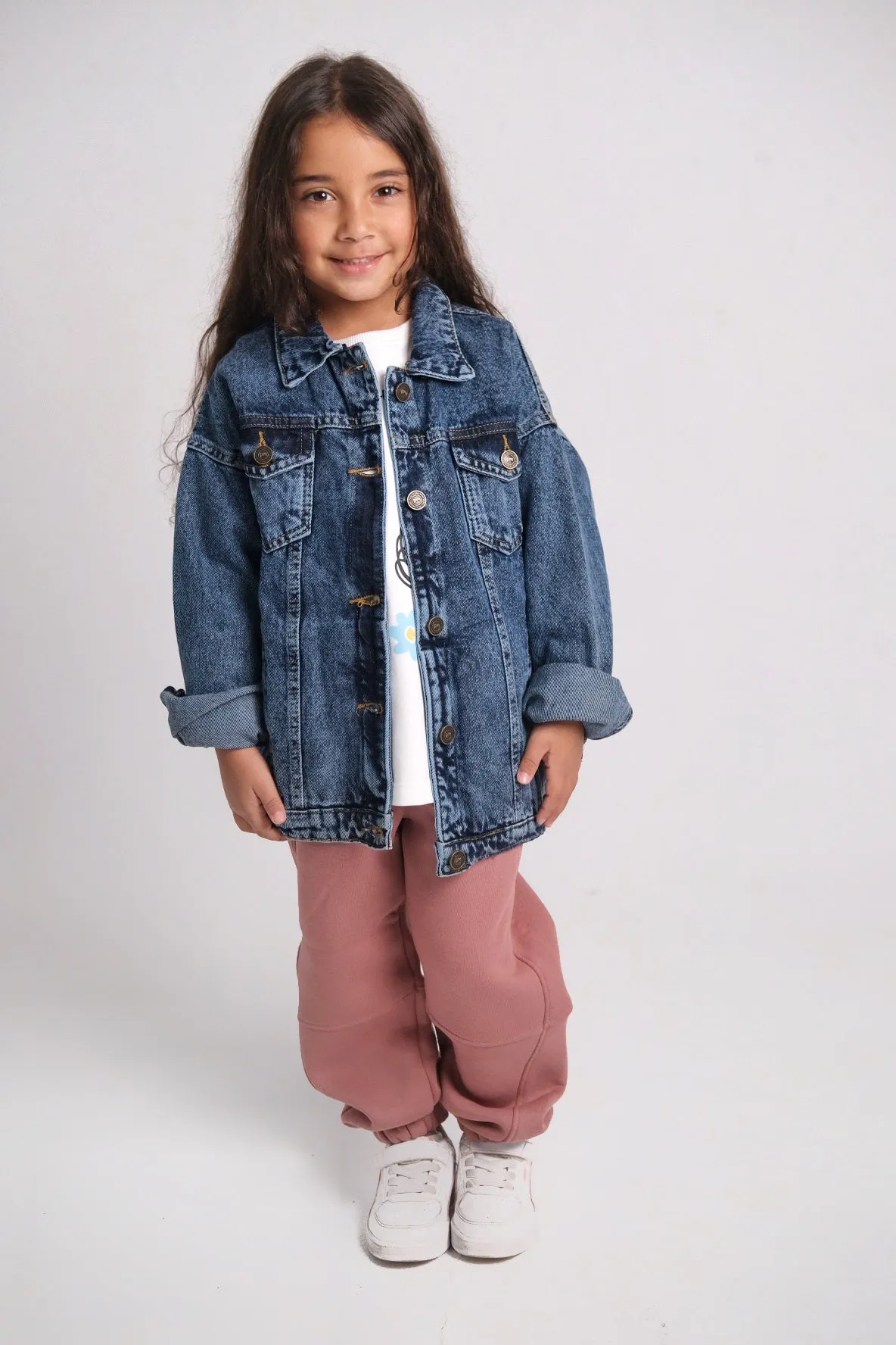 Unisex Navy Long-Sleeved Jean Jacket