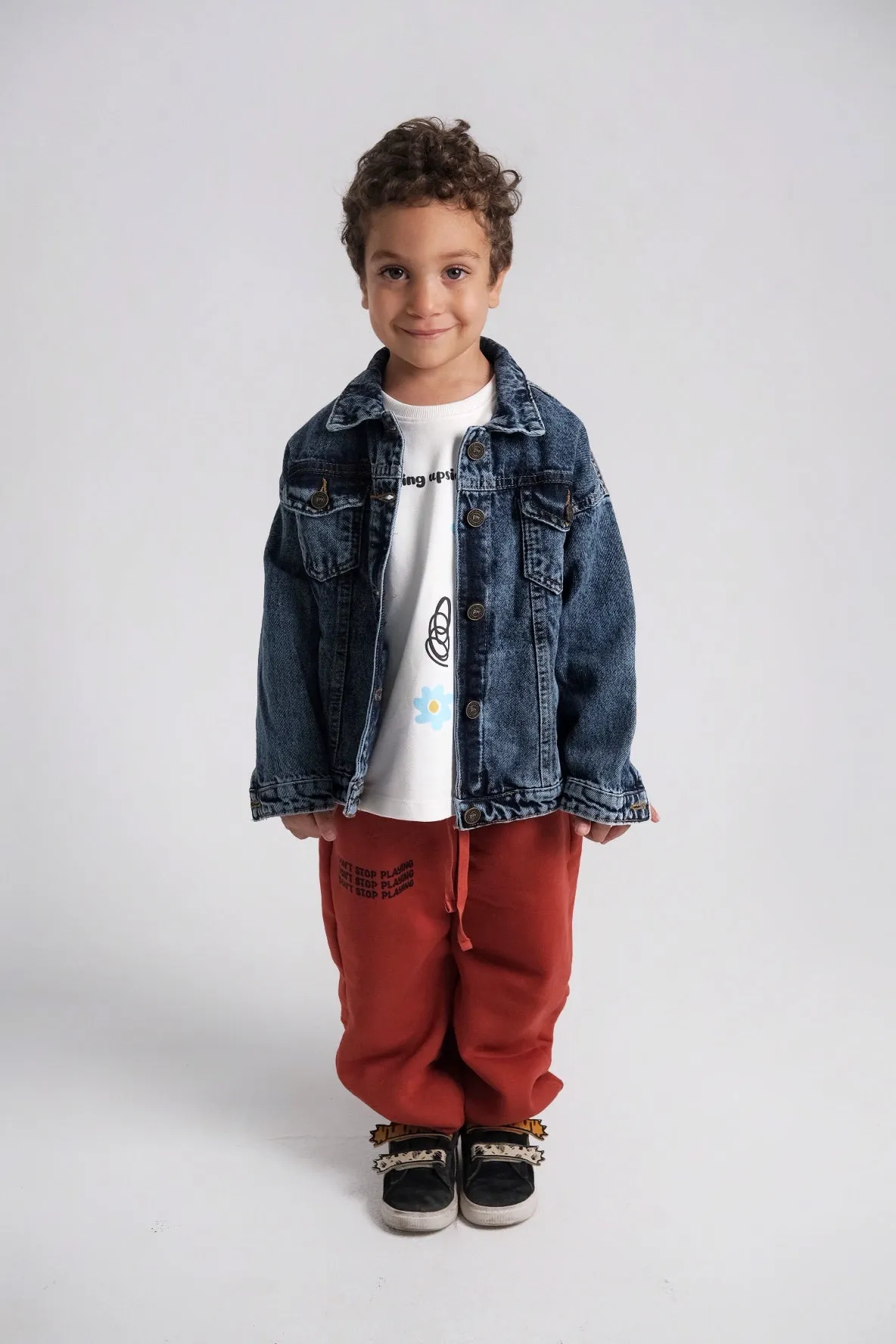 Unisex Navy Long-Sleeved Jean Jacket