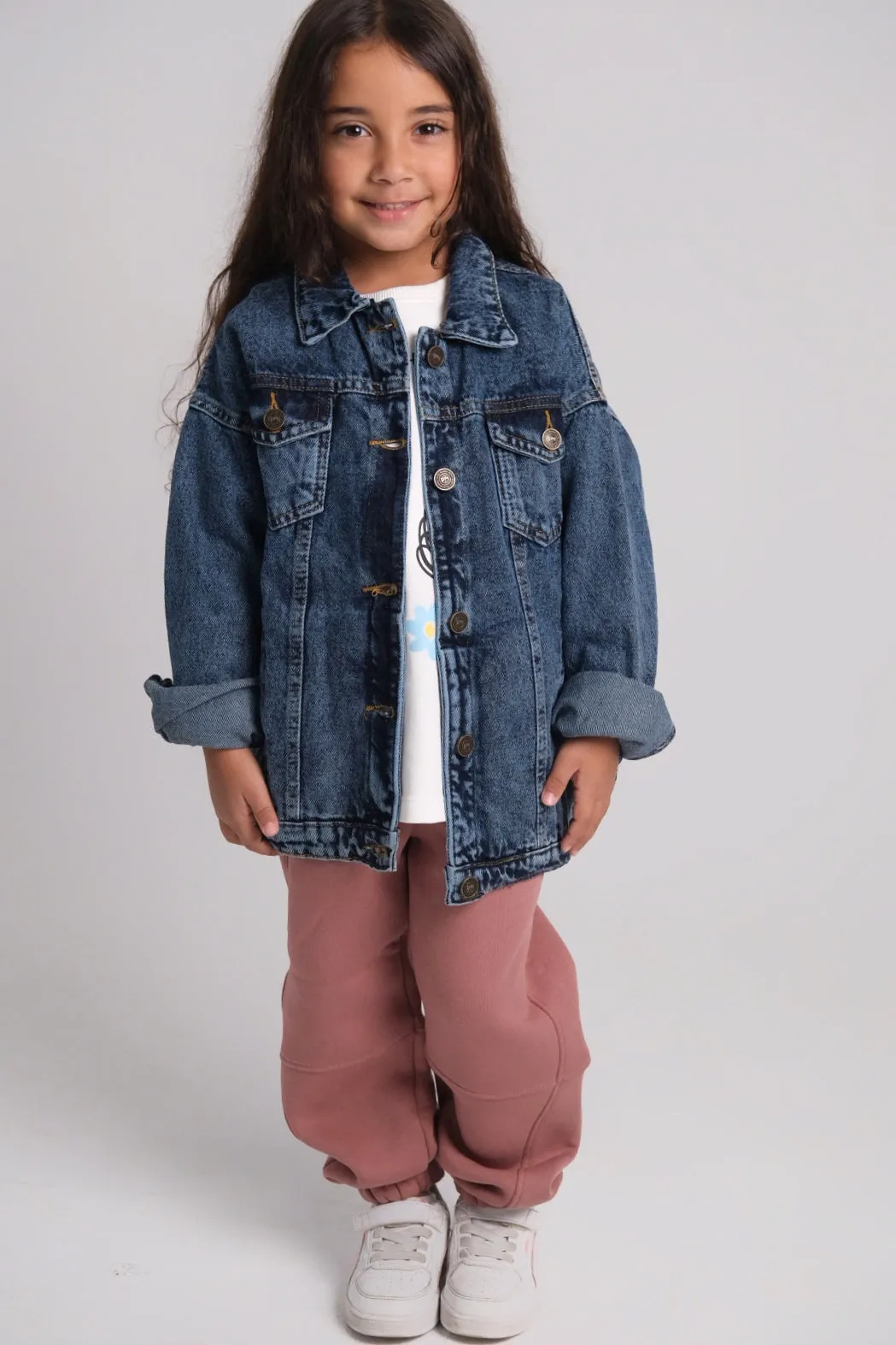 Unisex Navy Long-Sleeved Jean Jacket