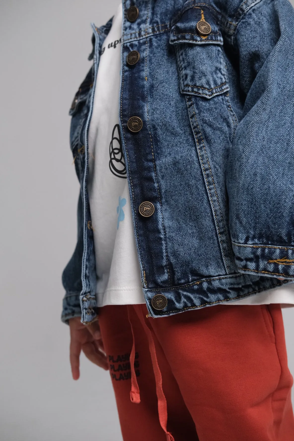 Unisex Navy Long-Sleeved Jean Jacket