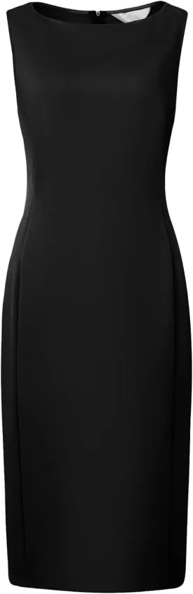 Women's Sleeveless Sheath Dress Boat Neck Casual Office Pencil Dresses